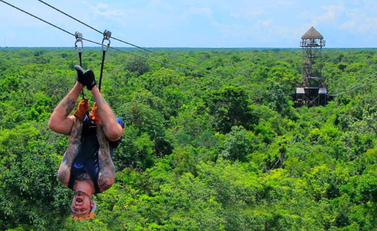 Ziplining for Tulum bachelor party